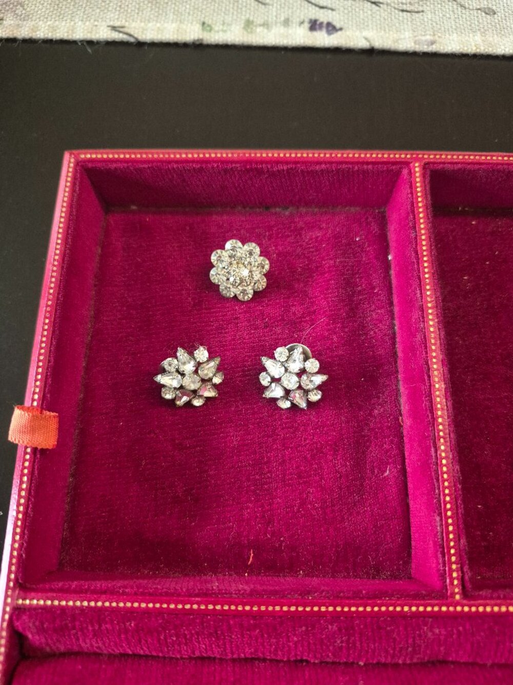 Vintage Rhinestone Earrings and Pin